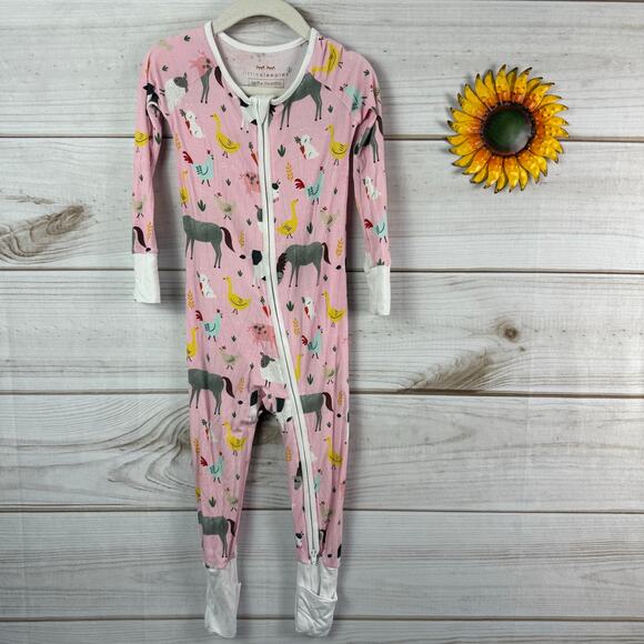 little sleepies pink farm convertible‎ zippy 18-24M - Picture 1 of 5